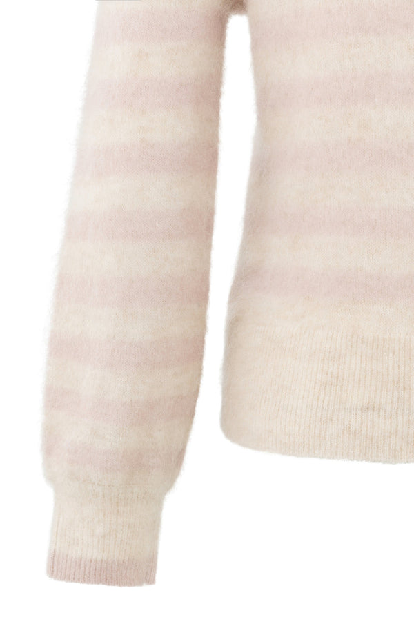 YAYA Striped Sweater Ls - Shadow Gray Pink Des