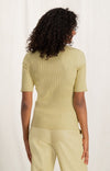 YAYA Round Neck Ribbed Sweater - Parsnip Yellow