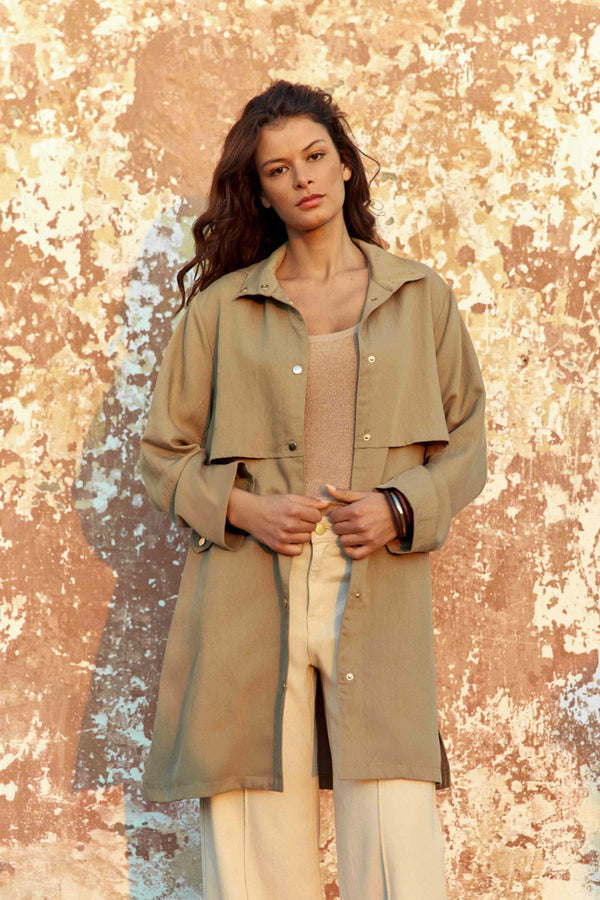La Petite Etoile Midi Parka - Taupe
