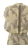 YAYA High Neck Print Dress - Light Green Dessin