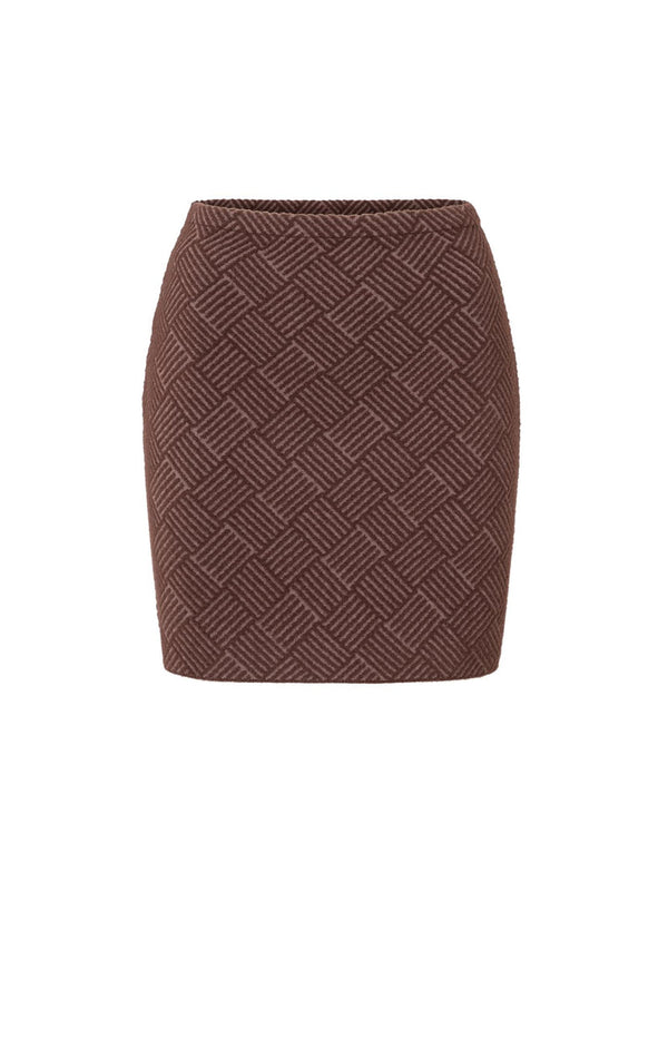 YAYA Jaquard Knitted Skirt -Fudge Purple