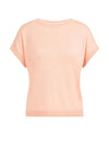 YAYA Short Sleeve Sweater with Stitch Details-Peach Palazzo Orange