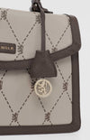 PRINGLE Argyle AOP Top Handle Crossbody Bag - Stone