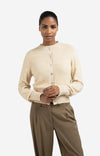 YAYA Long Sleeve Double Rib Cardigan- YellowSand Beige