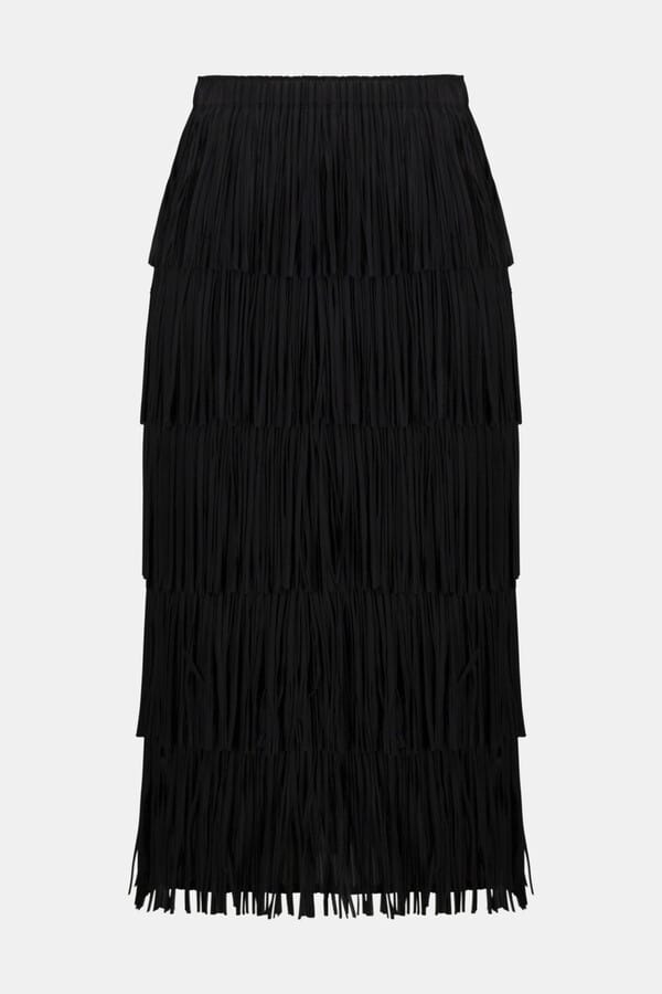Joseph Ribkoff High-waist Tiered Midi Skirt - Black