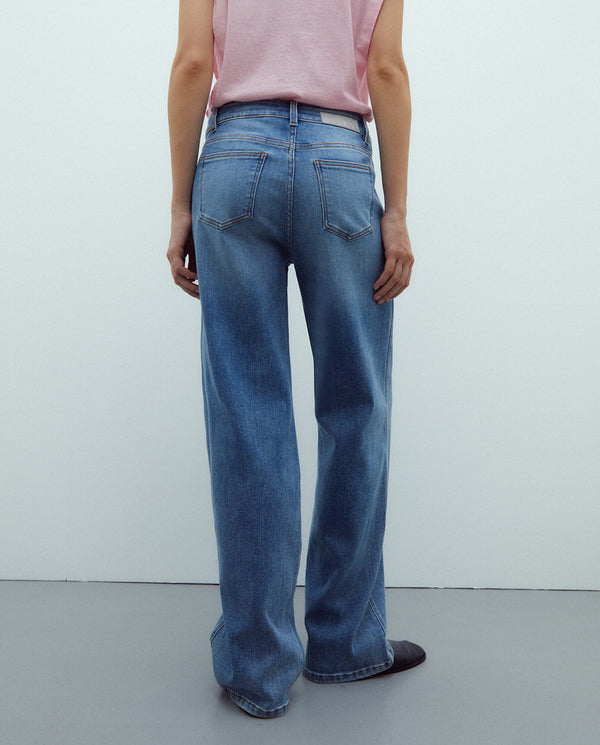 ANDAM High-Waist Wide-Leg Jeans - Blue