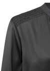 YAYA V-neck Satin Top - Phantom