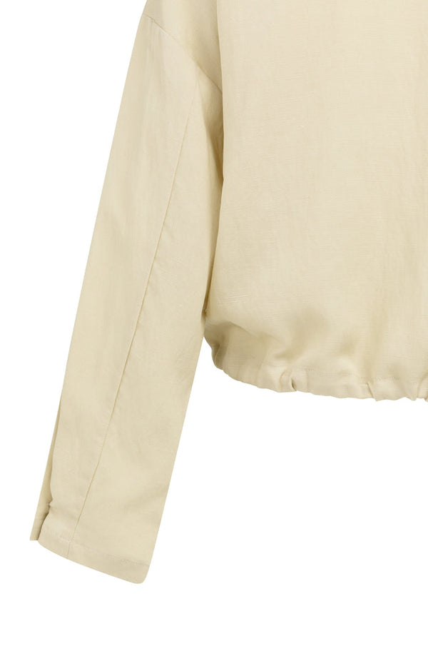 YAYA Bouse Jacket with drawstring & hidden buttons - Warm Dust Sand