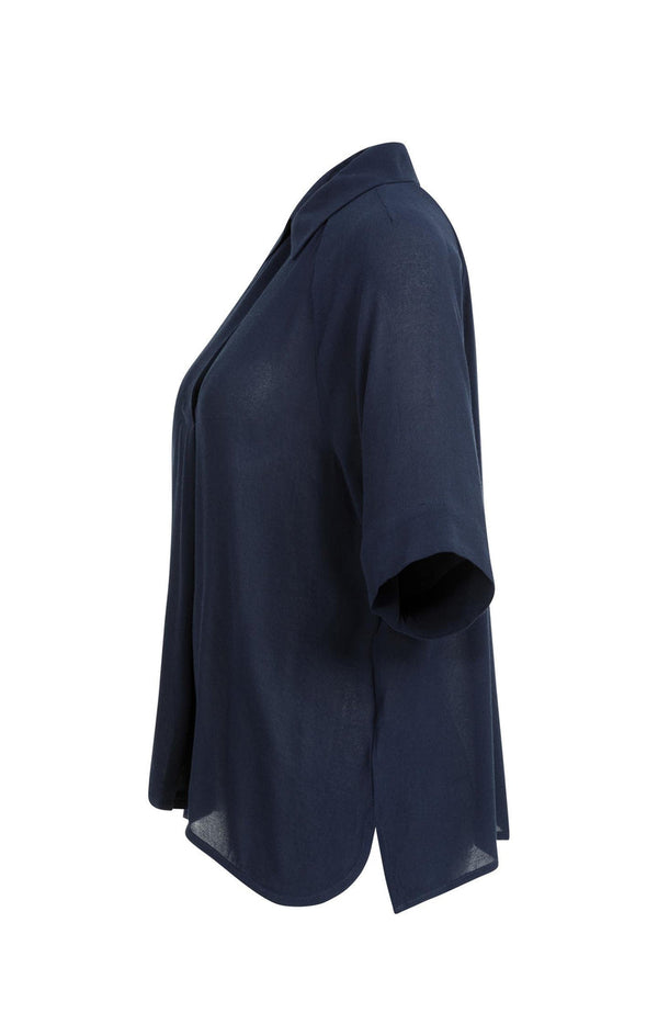 YAYA Short Sleeve Raglan Top - Navy