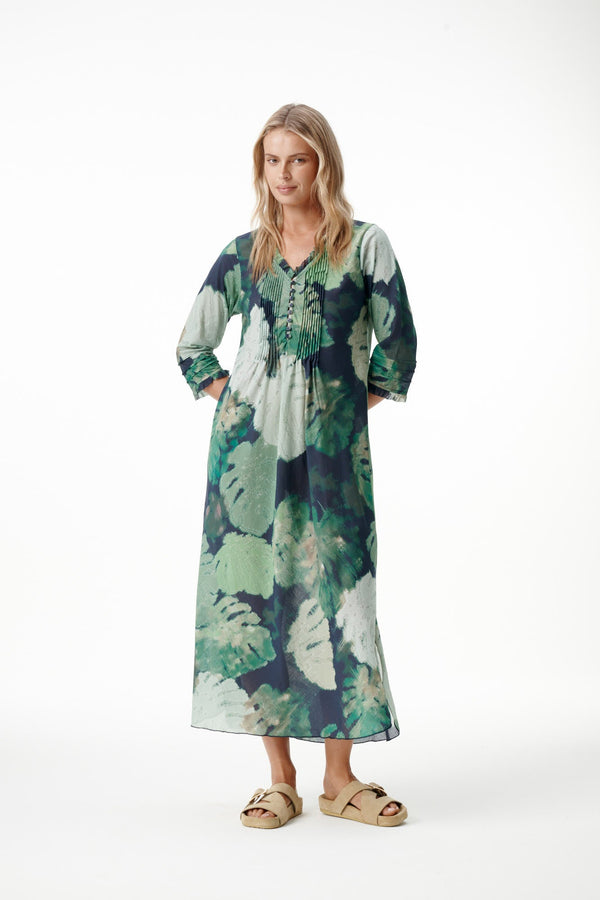 ONESEASON Mia Dress - Monstera Night-Green