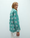 ANDAM embroidered Swiss Stripe Shirt - Green-6