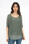 Made in Italy - UB Creative Silk Top - Green