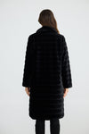Brave+True Snow Stripe New YorK Fur Coat - Black