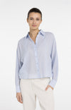 YAYA Blouse with Diagonal Seams & Button Details - Light Blue
