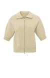 Yaya Short sleeve cardigan with zipper