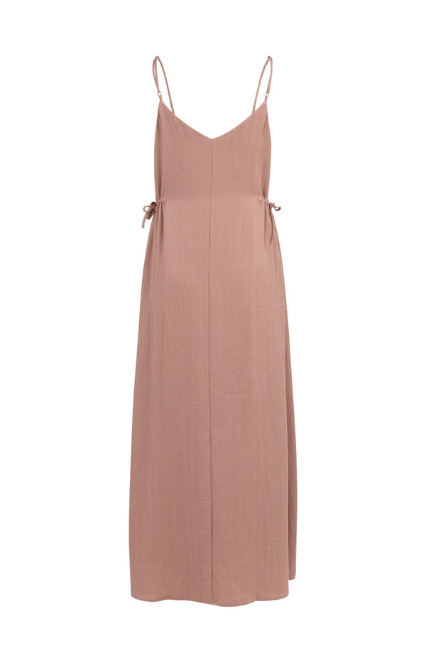 YAY Long Strappy Dress with Drawstrings - BurlwoodPink