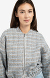 YAYA Short Woven Boucle Jacket - Ice Blue Dessin