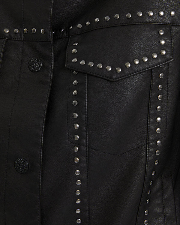 ANDAM Faux leather Jacket With Studs - Black