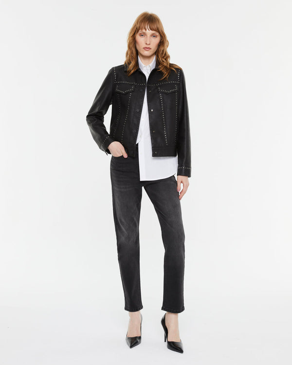 ANDAM Faux leather Jacket With Studs - Black