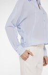 YAYA Blouse with Diagonal Seams & Button Details - Light Blue