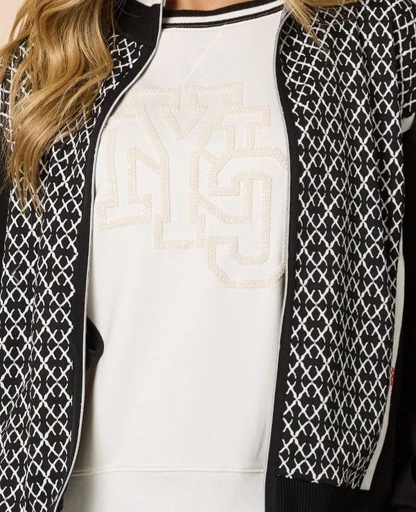 Empire Spliced Jacket - Black Ivory