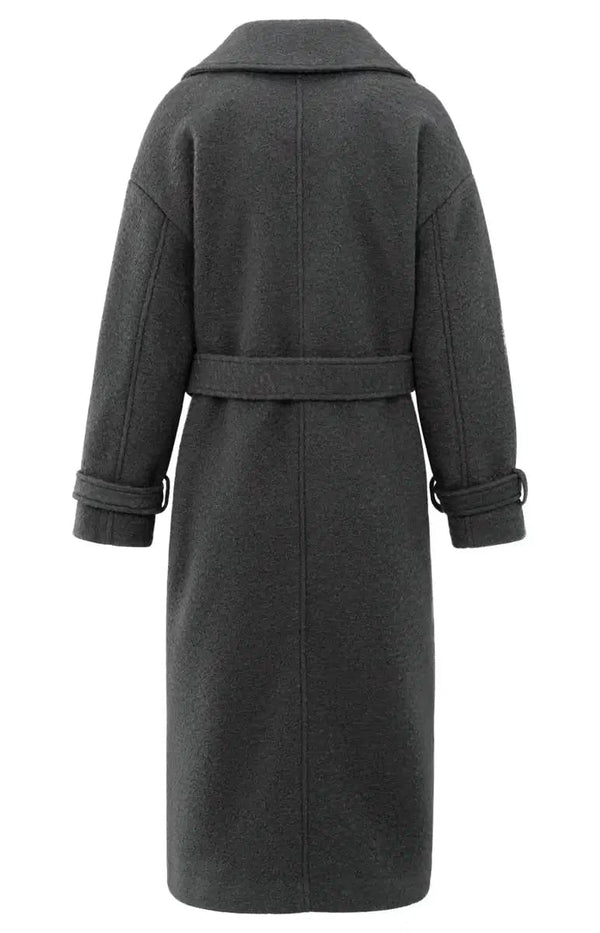 YAYA Woven Boucle Long Length Overs - Anthracite Melange