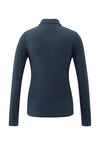 YAYA Ribbed long sleeve top with zip collar- Collegiate Blue