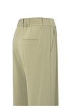 Yaya Wide-leg trousers with pleats and fixed turned-up hem Soft Green