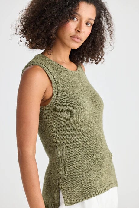 THE SHANTY Saffron Knit Tank - Khaki