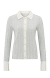 YAYA Rib Cardigan - Ice Melange