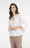 YAYA Oversized Blouse with Batwing Sleeves & Pleats