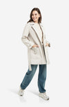 YAYA Woven mid-length trenchcoat with belt - Slate Grey