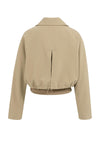 YAYA Short Woven Oversized Jacket - Khaki Green