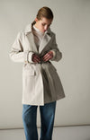 YAYA Woven mid-length trenchcoat with belt - Slate Grey