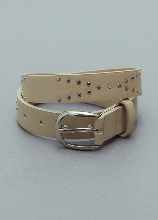 ANDAM Round Eco Leather Buckle Studs Belt - Crudo-115