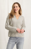 YAYA Chenille V-neck sweater - Silver Lining Beige