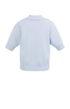 YAYA Short Sleeve Sweater With Collar - Ice Blue