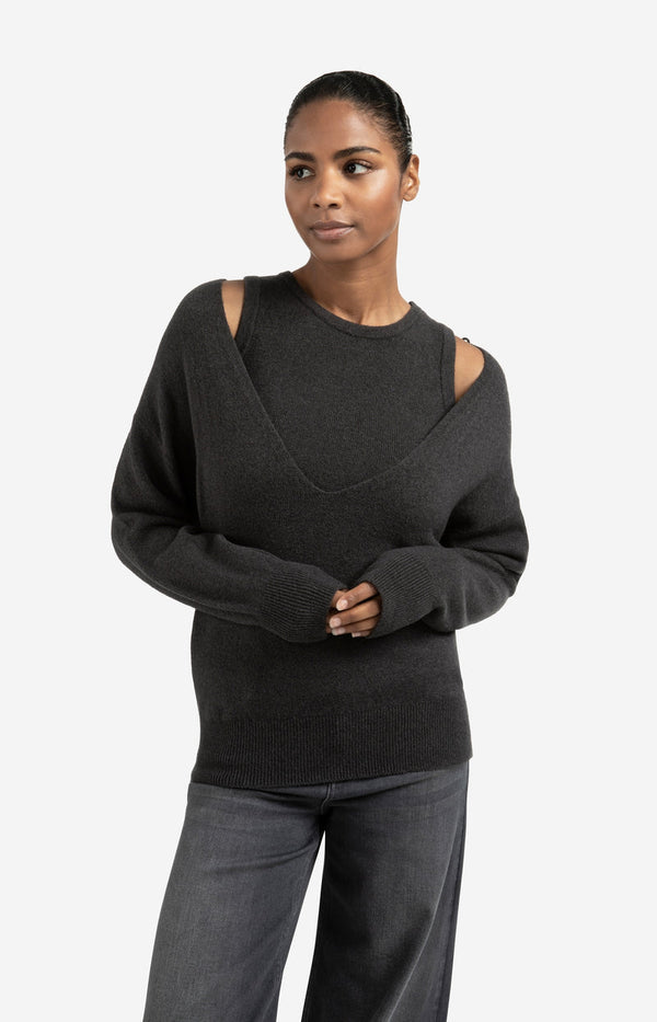 YAYA Knitted Sweater - Phantom