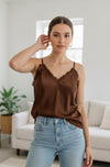 Made in Italy - UB Creative- Amara Satin Ruffle Cami