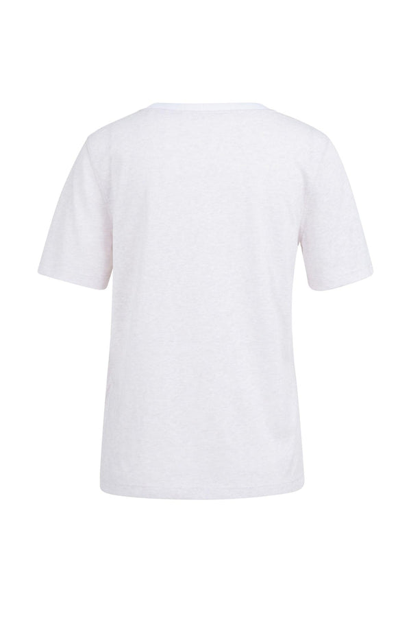 YAYA T-shirt with contrasting ribbed trim - Melange