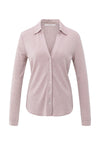 YAYA Jersey Melange Blouse - Shadow Gray Pink Mel