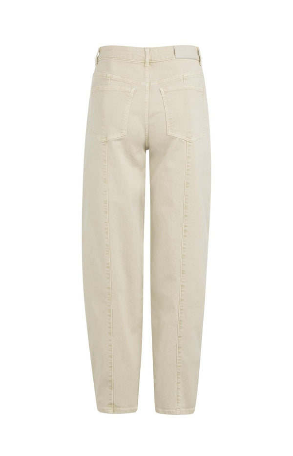YAYA Barrel jeans with visible back seams and soft wash - Sandstone Beige