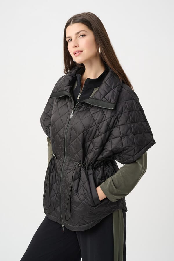 Joseph Ribkoff Puffer Jacket With Zipper - Black