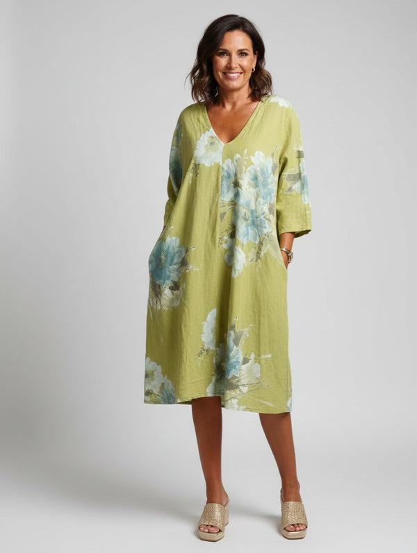 Made in Italy- Pati Linen Dress - Mint Green