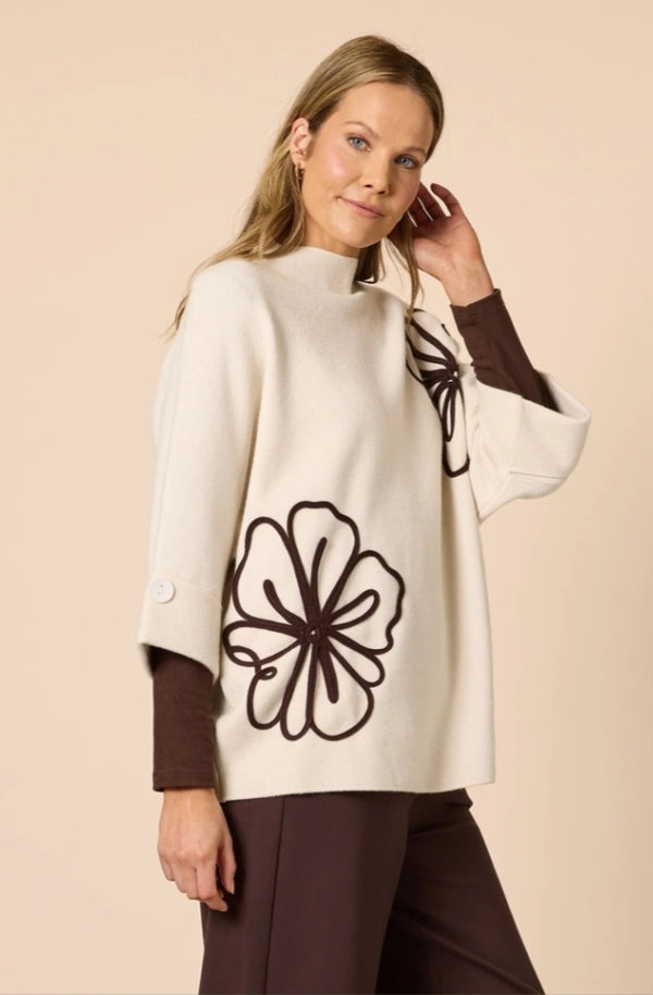 Threadz Mimosa Floral Print Knit - Natural