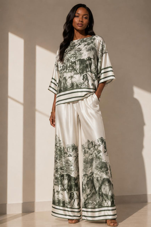 Made in Italy UB Creative Printed Satin Pant