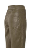YAYA Faux Leather Carrot Fit Trouser - Capers Brownish Green