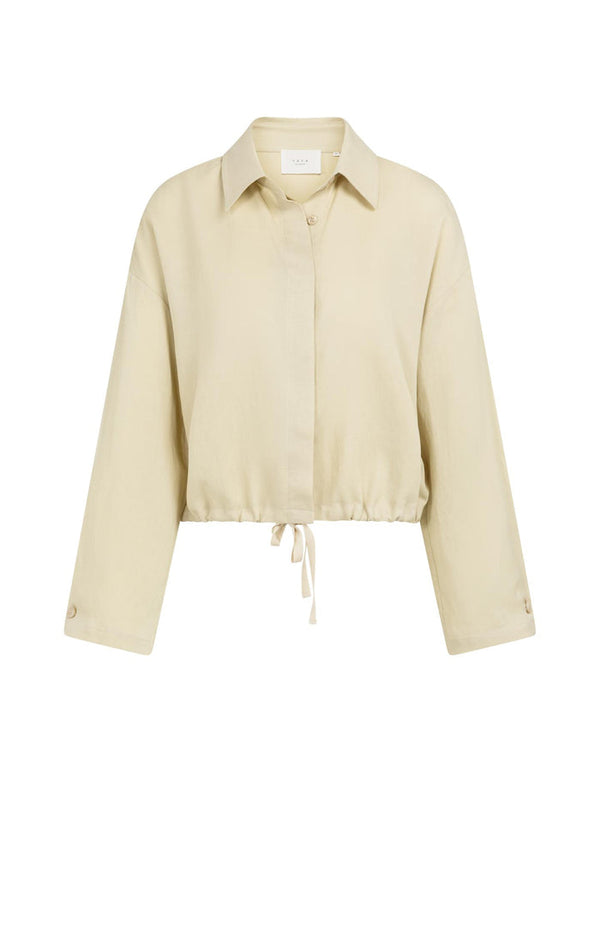 YAYA Bouse Jacket with drawstring & hidden buttons - Warm Dust Sand