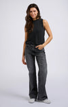 YAYA High Waist Jeans - Dark grey