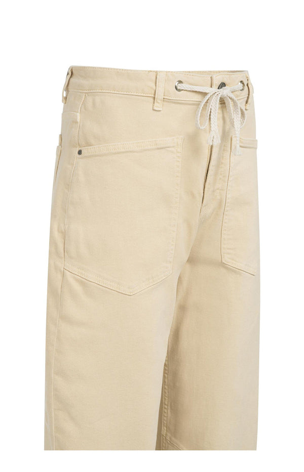 YAYA Coloured Denim with Drawstring - Warm Beige